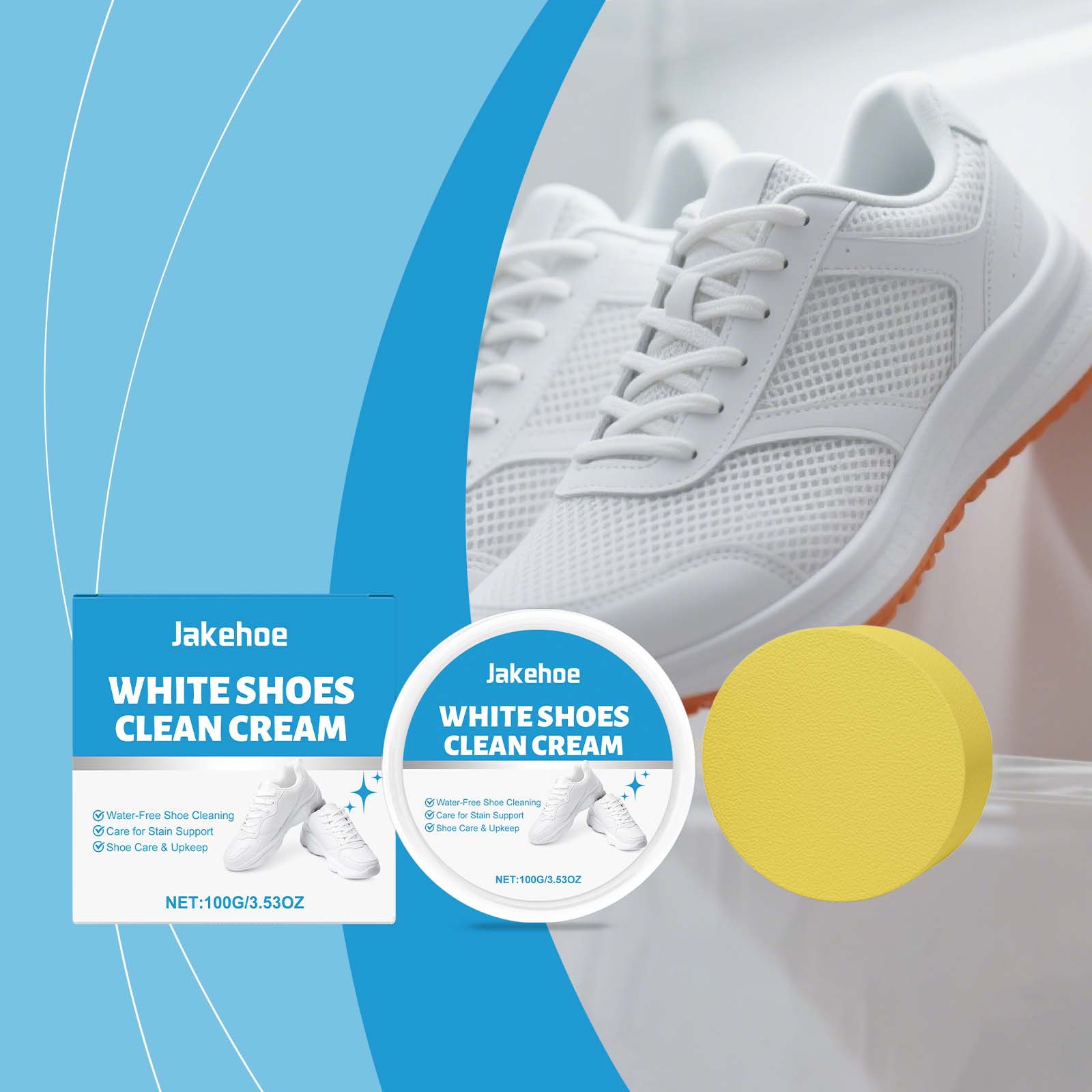 Sneaker Care Whitener - Weiße Schuhreinigungscreme Sneaker-Fleckenentferner Wasserlose Reinigungspaste Aufhellende