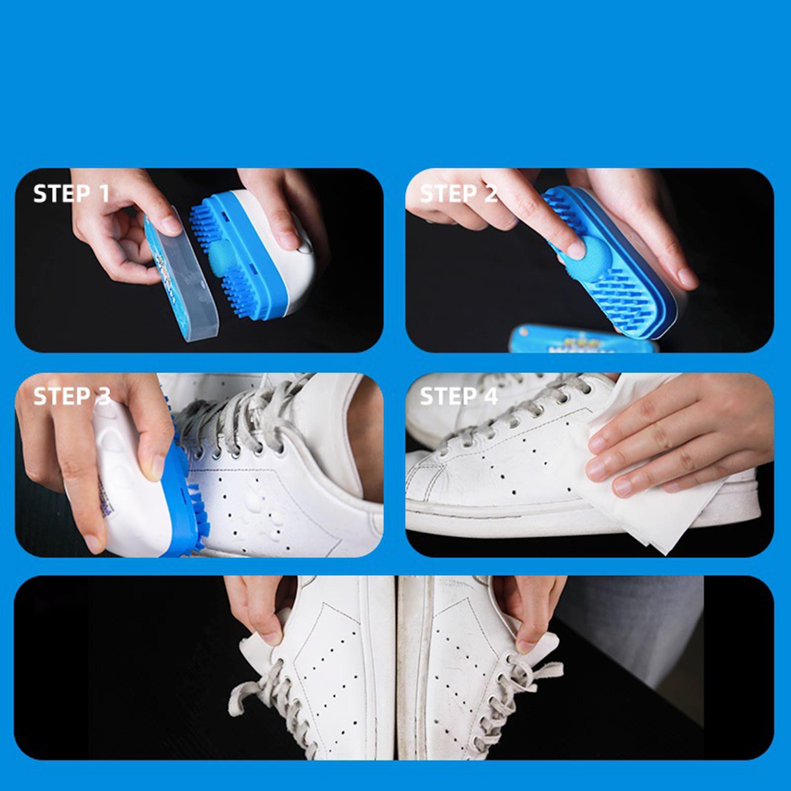 Sneaker Care Whitener - Weißer Sneaker-Reiniger, Wasserloses Schaum-Reinigungsmittel, Schuhpflege-Set für