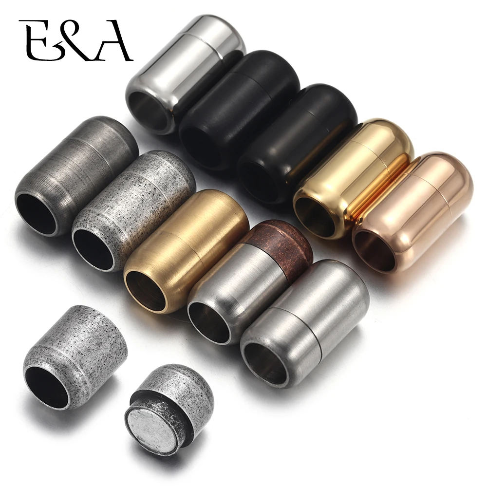 Patent Leather Shine - Edelstahl 3mm-8mm Runde Magnetverschlüsse Lederarmband Magnet